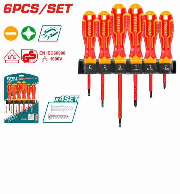 6 Pcs Insulated Screwdriver Set | Total Tools